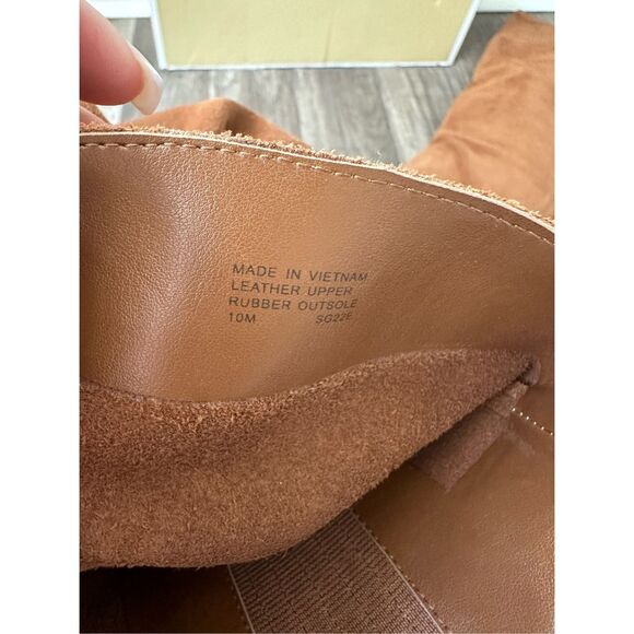 Michael Kors Slouchy Suede Round Toe Heeled Pull-on Leigh Boots Luggage Size 10 - Picture 11 of 12